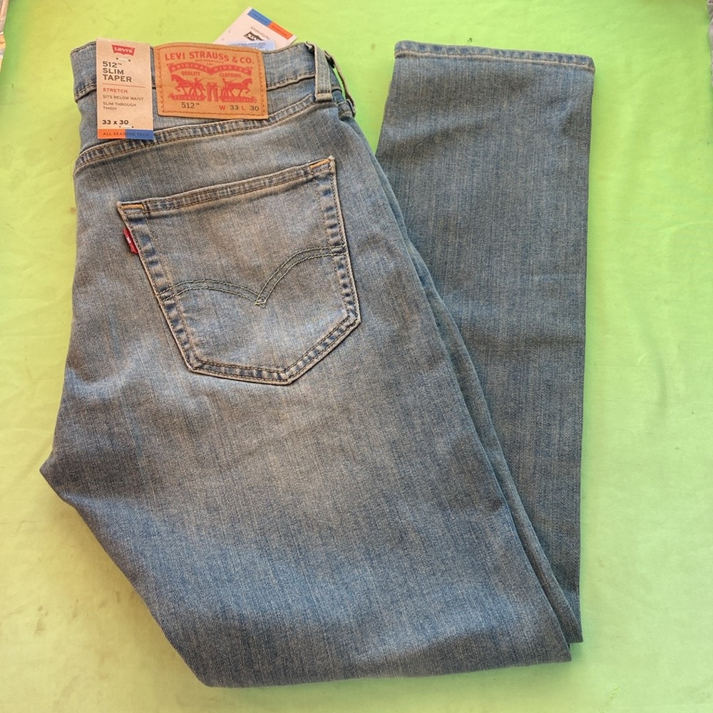 Levi's Men's 512 Slim Taper Fit Jeans  Bay Tint-Thermadapt Stretch, 33W x 30L